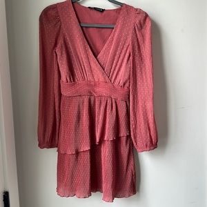 Zara Dusty Pink MIDI Dress - Size XS